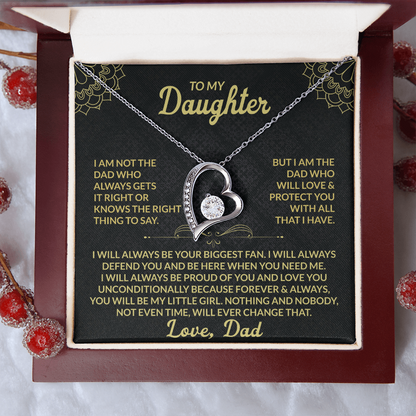 To My Daughter - "I Will Always Be Your Biggest Fan" 14k White Gold Finish / Standard Box Jewelry Giftinum