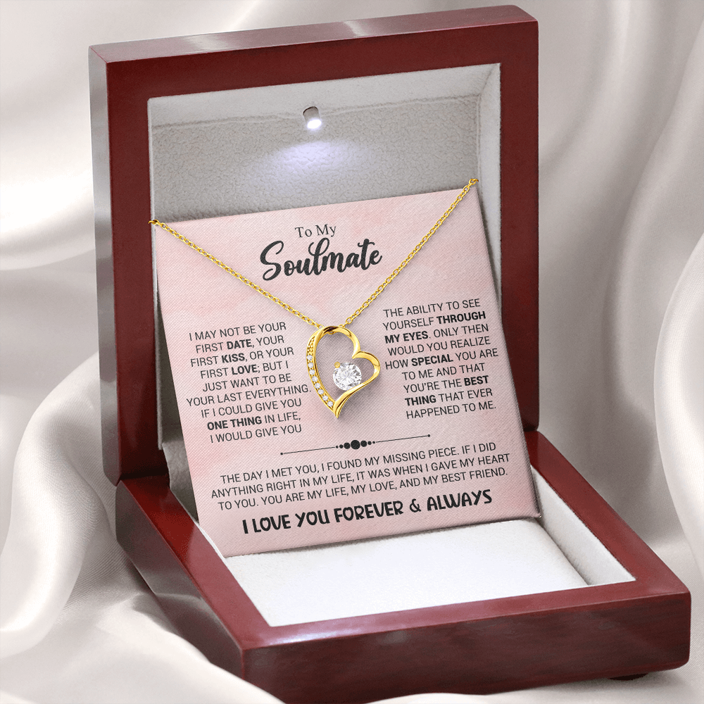 Soulmate Necklace - "Found My Missing Piece" 18k Yellow Gold Finish / Luxury Box Jewelry Giftinum