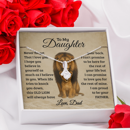 To My Daughter Necklace - "Never Forget That I Love You"