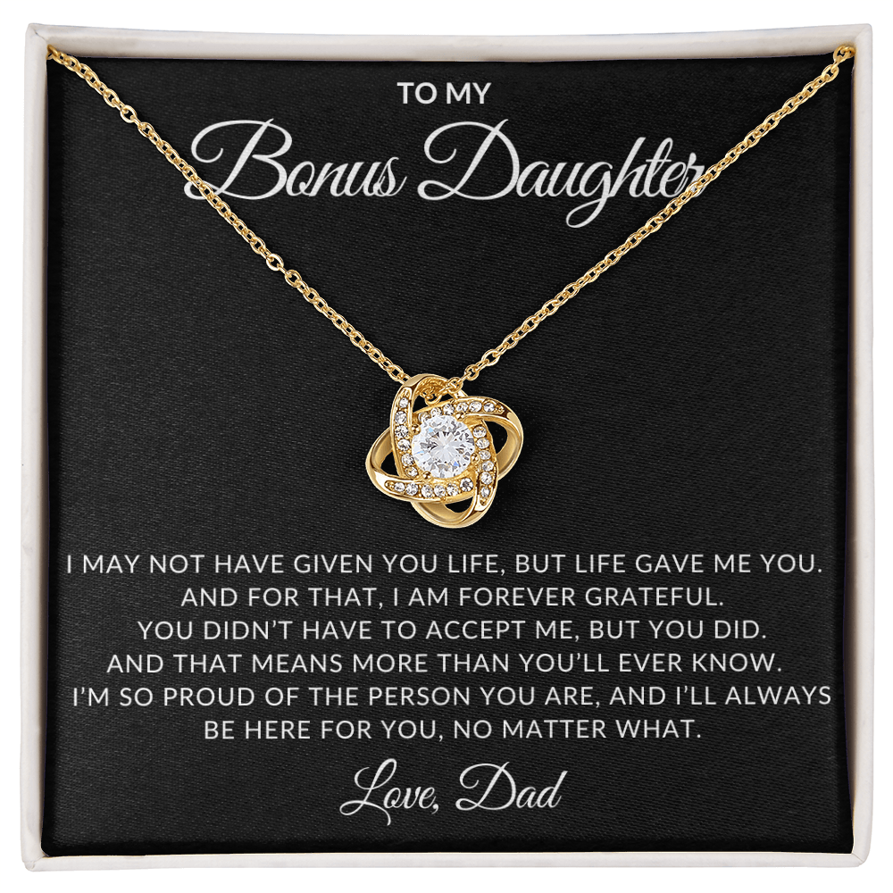 To My Bonus Daughter – Love Knot Necklace from Dad