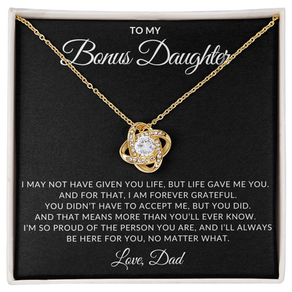 To My Bonus Daughter – Love Knot Necklace from Dad
