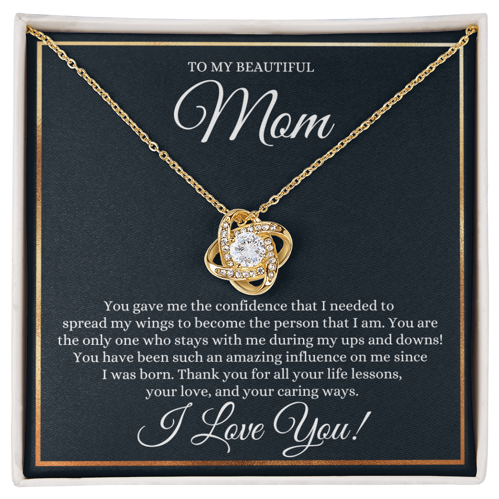 To My Beautiful Mom Necklace - You Gave Me The Confidense 18K Yellow Gold Finish / Standard Box Jewelry Giftinum