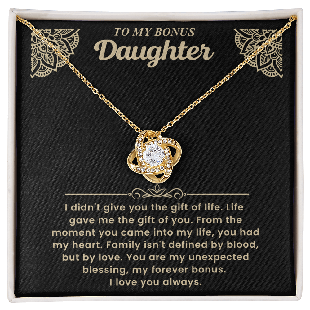 To My Bonus Daughter Necklace – Unexpected Blessing Forever Bonus Gift