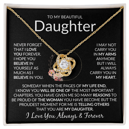 Beautiful Daughter Necklace - "Pages Of My Life End"