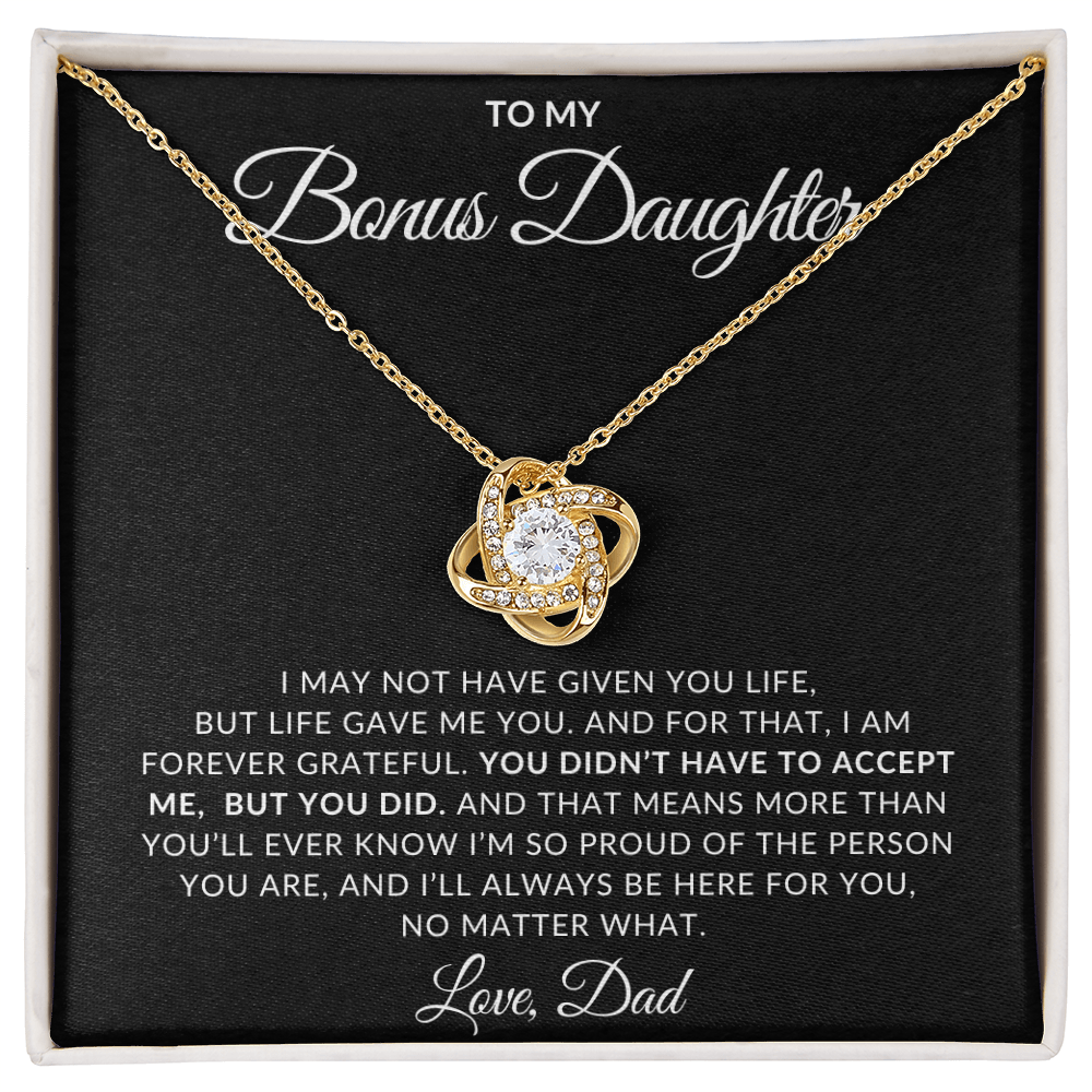 To My Bonus Daughter – Love Knot Necklace from Dad