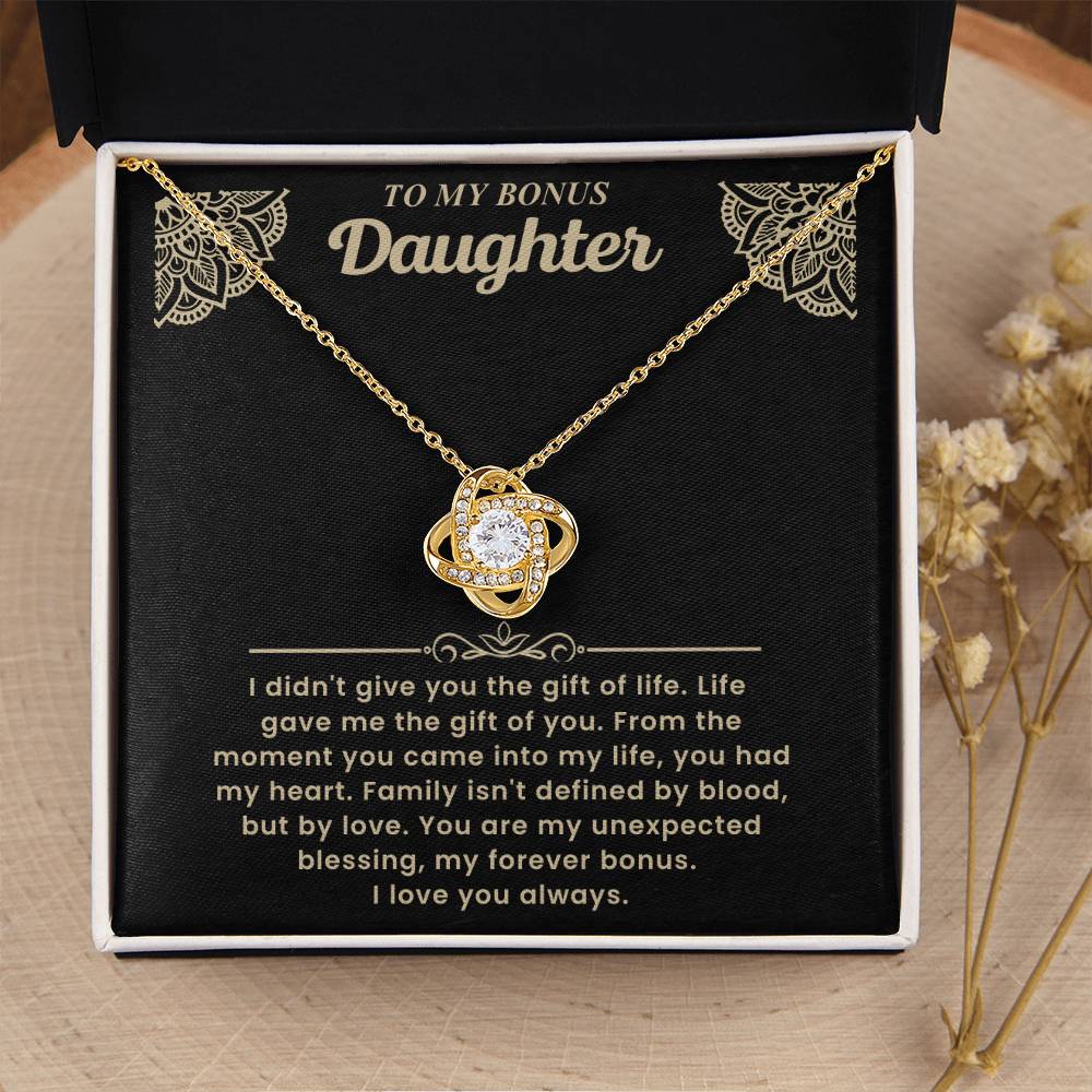 To My Bonus Daughter Necklace – Unexpected Blessing Forever Bonus Gift