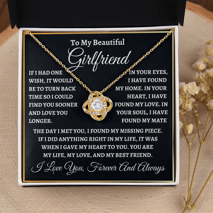 To My Beautiful Girlfriend - "Turn Back Time" - 18K Yellow Gold Finish / Standard Box Jewelry Giftinum