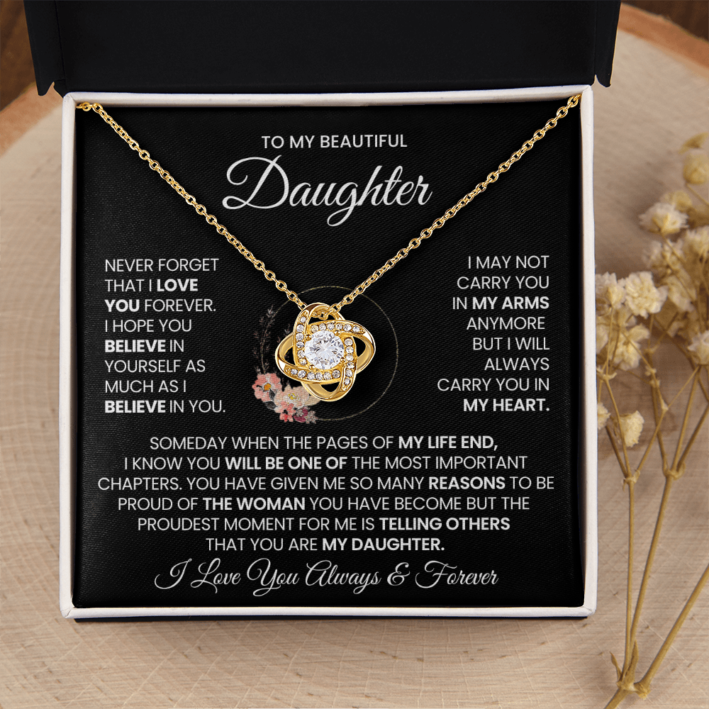 To My Beautiful Daughter Necklace - Never Forget That I Love You