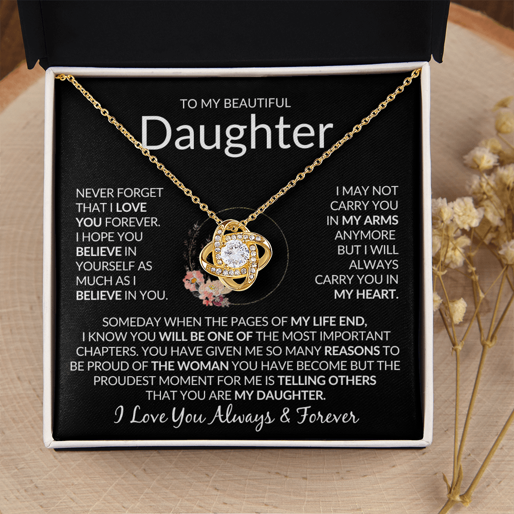 Beautiful Daughter Necklace - "Pages Of My Life End"