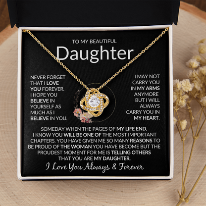 Beautiful Daughter Necklace - "Pages Of My Life End"