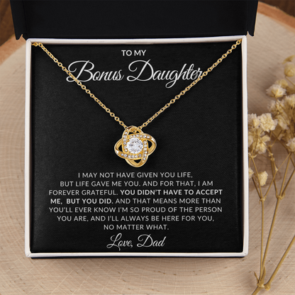 To My Bonus Daughter – Love Knot Necklace from Dad