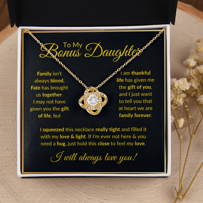 To My Bonus Daughter Necklace - Family isn't always blood