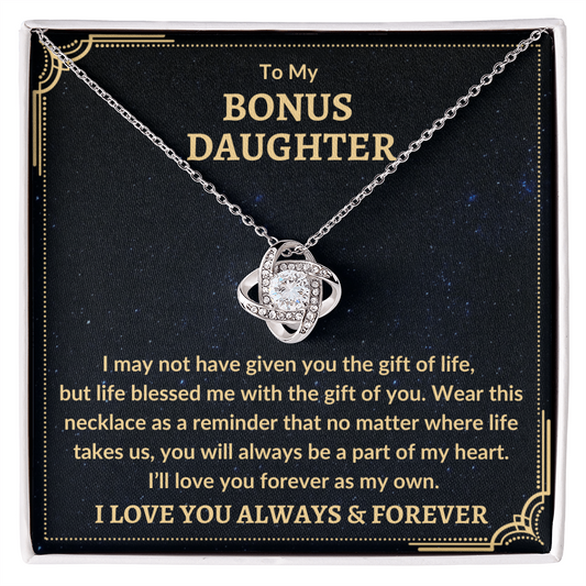 Bonus Daughter "Love You As My Own" G 14K White Gold Finish / Standard Box Jewelry Giftinum