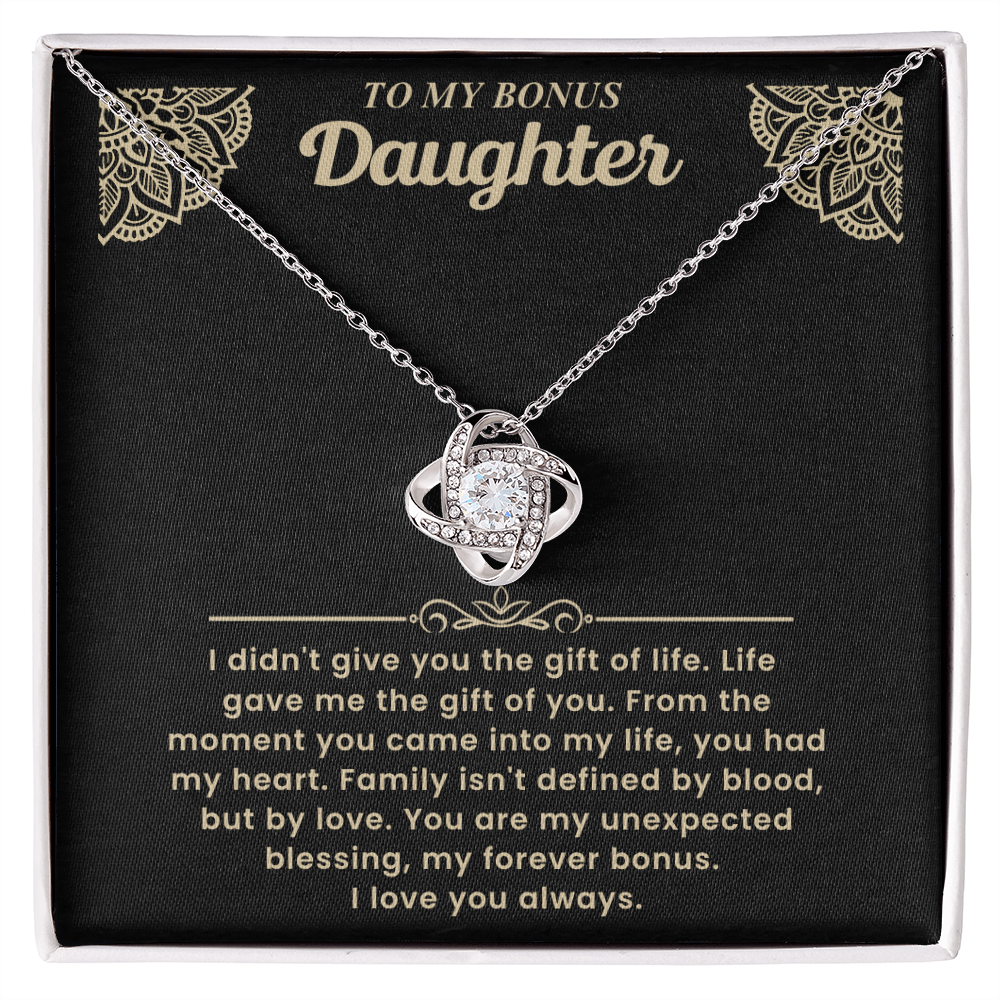 To My Bonus Daughter Necklace – Unexpected Blessing Forever Bonus Gift