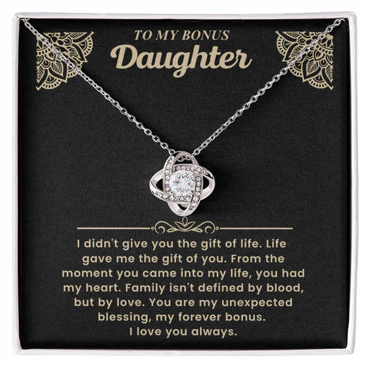 To My Bonus Daughter Necklace – Unexpected Blessing Forever Bonus Gift