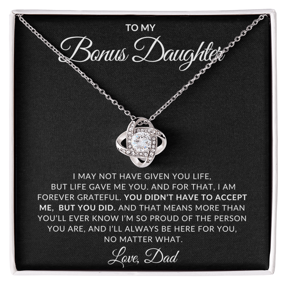 To My Bonus Daughter – Love Knot Necklace from Dad