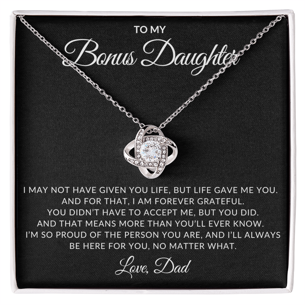 To My Bonus Daughter – Love Knot Necklace from Dad