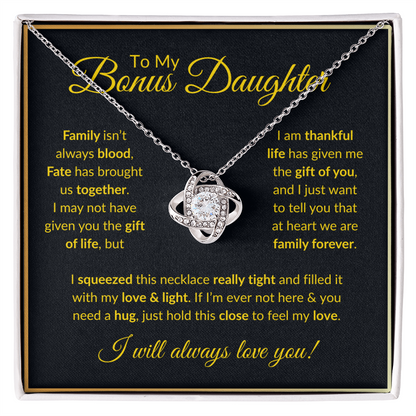 To My Bonus Daughter Necklace - Family isn't always blood