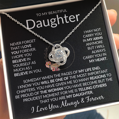 Beautiful Daughter Necklace - "Pages Of My Life End"
