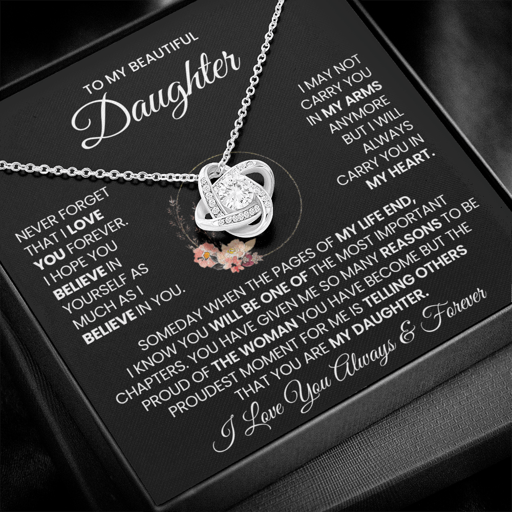 To My Beautiful Daughter Necklace - Never Forget That I Love You