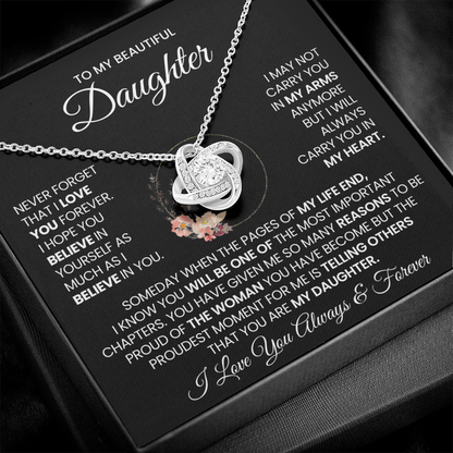 To My Beautiful Daughter Necklace - Never Forget That I Love You