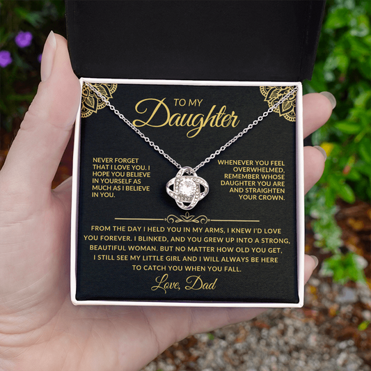 Daughter Necklace Gift Set - Never forget that I love you