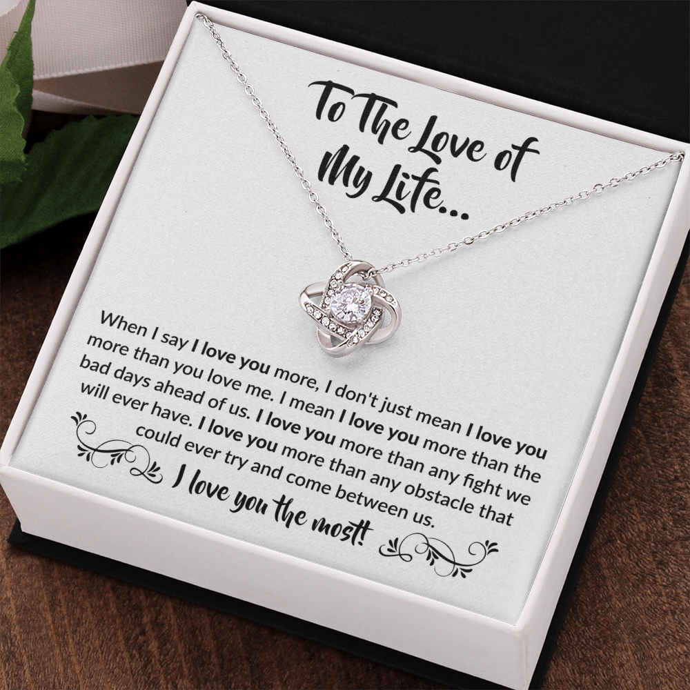 The Love of My Life Necklace - I love you most 14K White Gold Finish / Standard Box Jewelry Giftinum