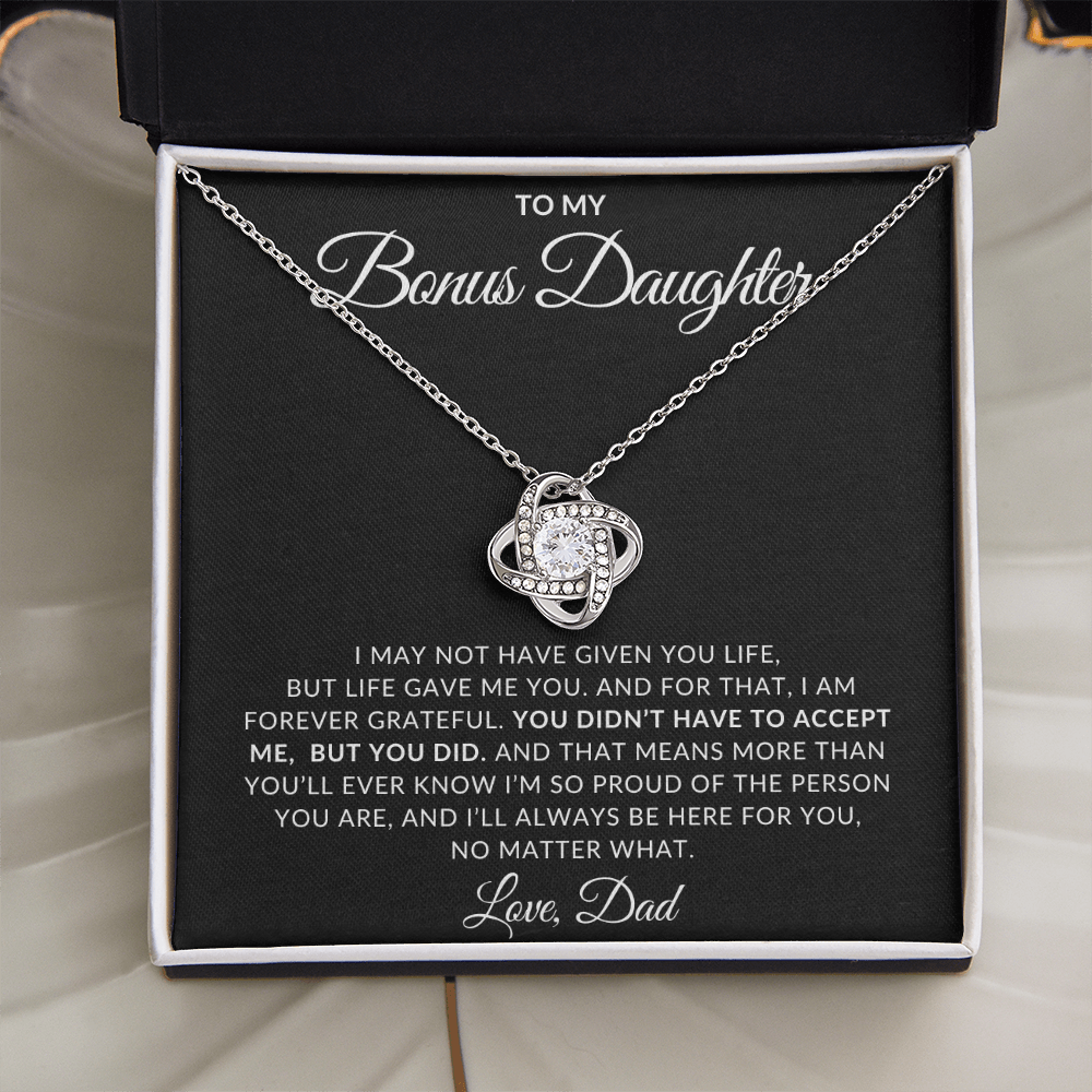 To My Bonus Daughter – Love Knot Necklace from Dad