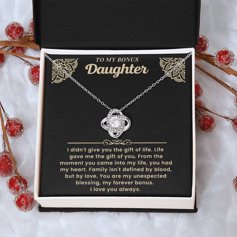 To My Bonus Daughter Necklace – Unexpected Blessing Forever Bonus Gift