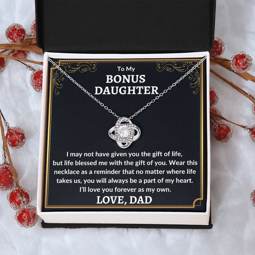 Bonus Daughter "Love You As My Own" (BG) 14K White Gold Finish / Standard Box Jewelry Giftinum