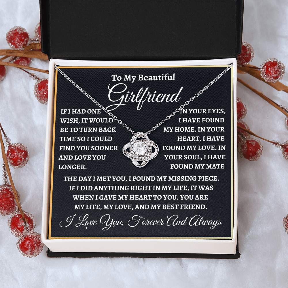 To My Beautiful Girlfriend - "Turn Back Time" - 14K White Gold Finish / Standard Box Jewelry Giftinum