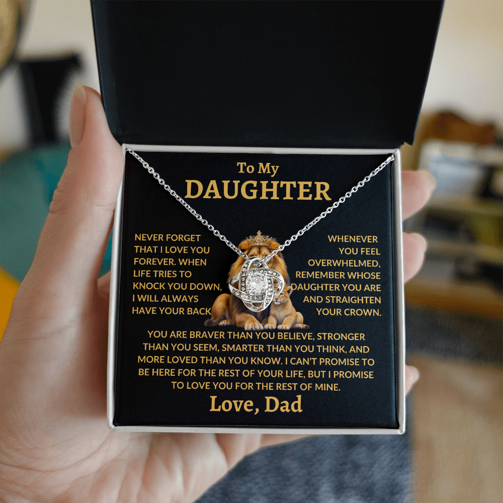 To My Daughter Necklace - "Straighten Your Crown" 14K White Gold Finish / Standard Box Jewelry Giftinum