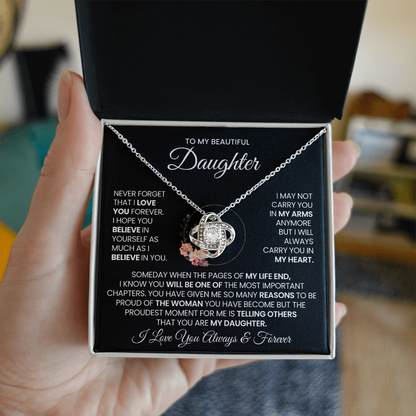 To My Beautiful Daughter Necklace - Never Forget That I Love You