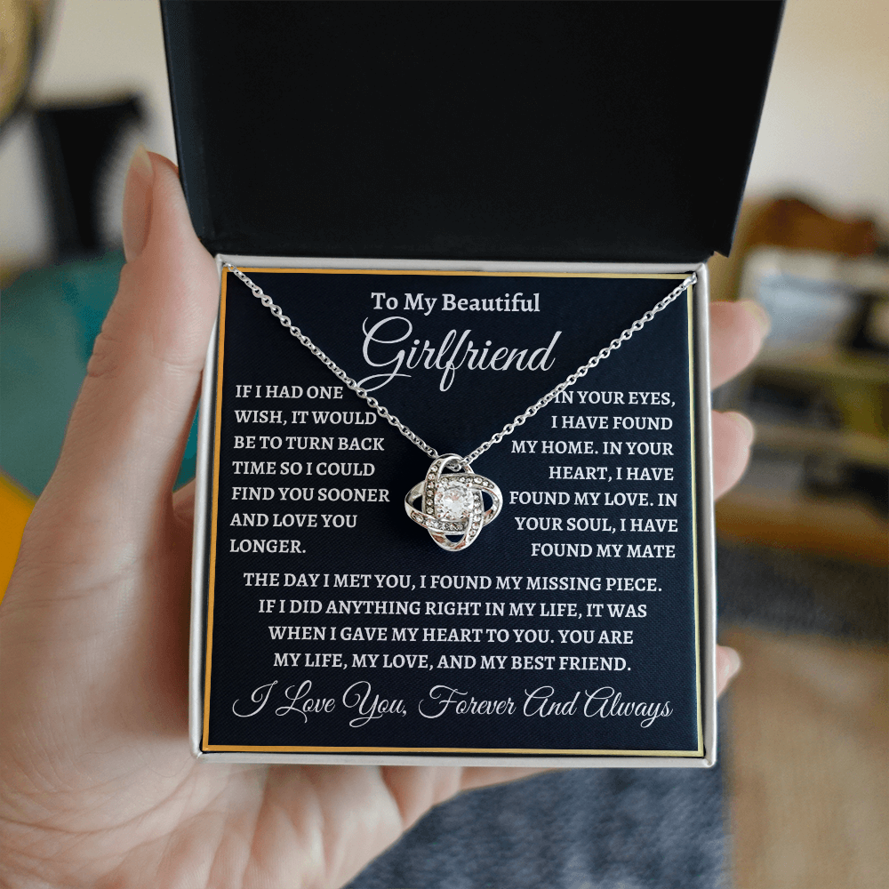 To My Beautiful Girlfriend - "Turn Back Time" - 14K White Gold Finish / Standard Box Jewelry Giftinum