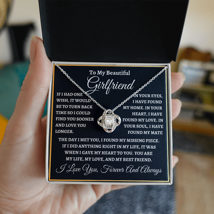 To My Beautiful Girlfriend - "Turn Back Time" - 14K White Gold Finish / Standard Box Jewelry Giftinum