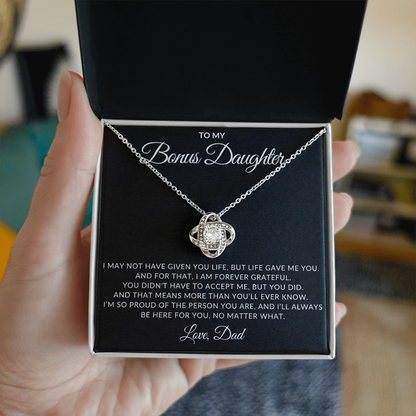 To My Bonus Daughter – Love Knot Necklace from Dad