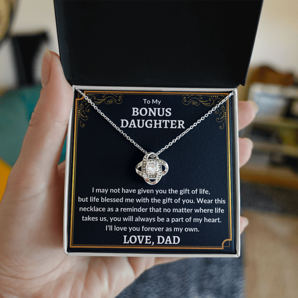 Bonus Daughter "Love You As My Own" (BG) 14K White Gold Finish / Standard Box Jewelry Giftinum