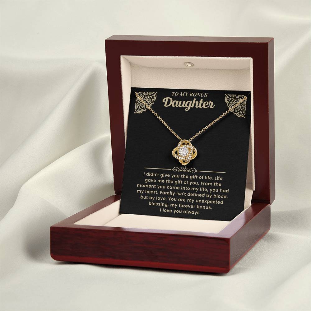 To My Bonus Daughter Necklace – Unexpected Blessing Forever Bonus Gift