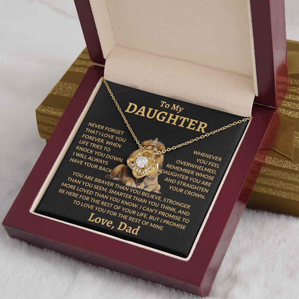 To My Daughter Necklace - "Straighten Your Crown" 14K White Gold Finish / Standard Box Jewelry Giftinum