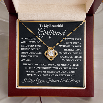 To My Beautiful Girlfriend - "Turn Back Time" - 14K White Gold Finish / Standard Box Jewelry Giftinum