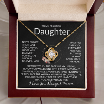 Beautiful Daughter Necklace - "Pages Of My Life End"