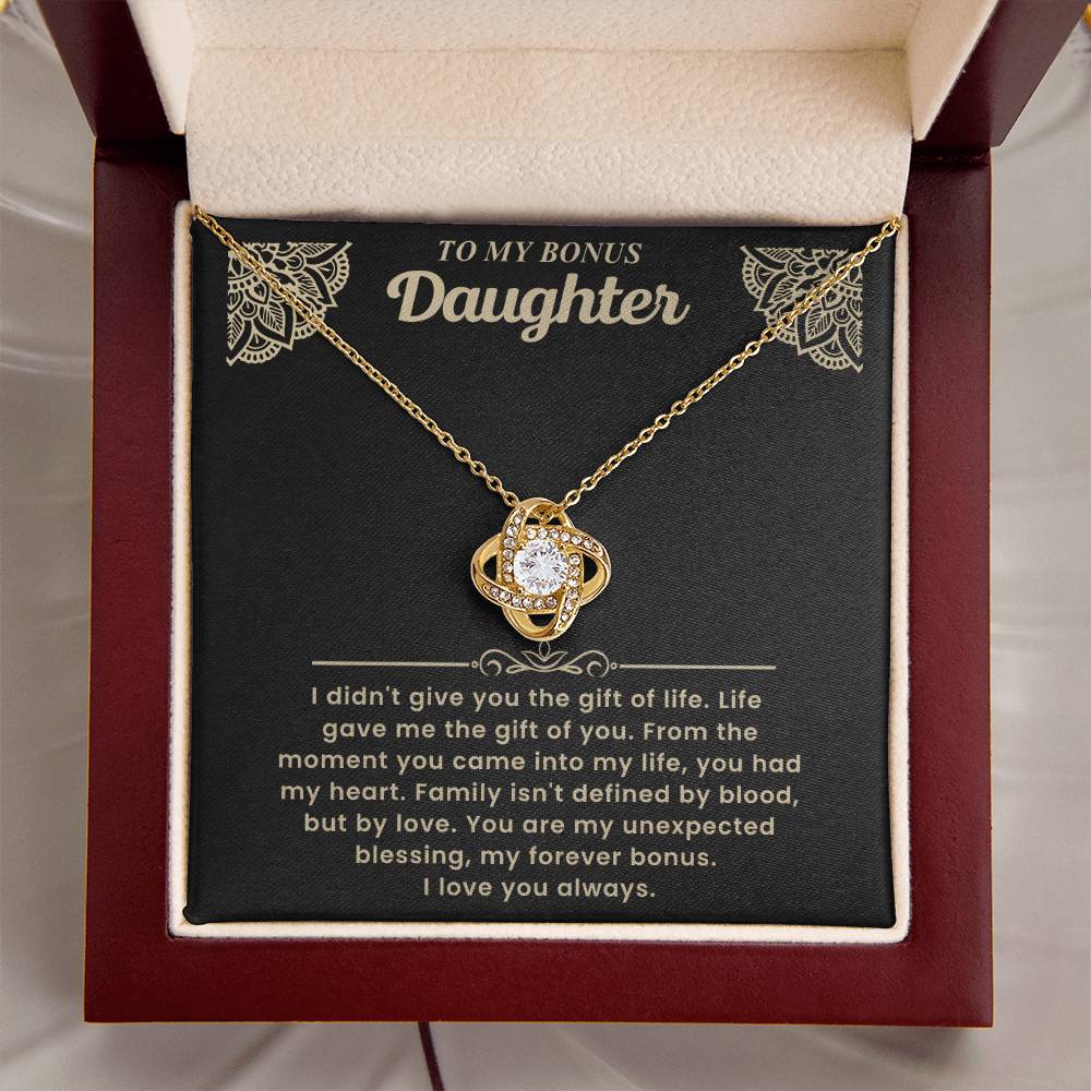 To My Bonus Daughter Necklace – Unexpected Blessing Forever Bonus Gift
