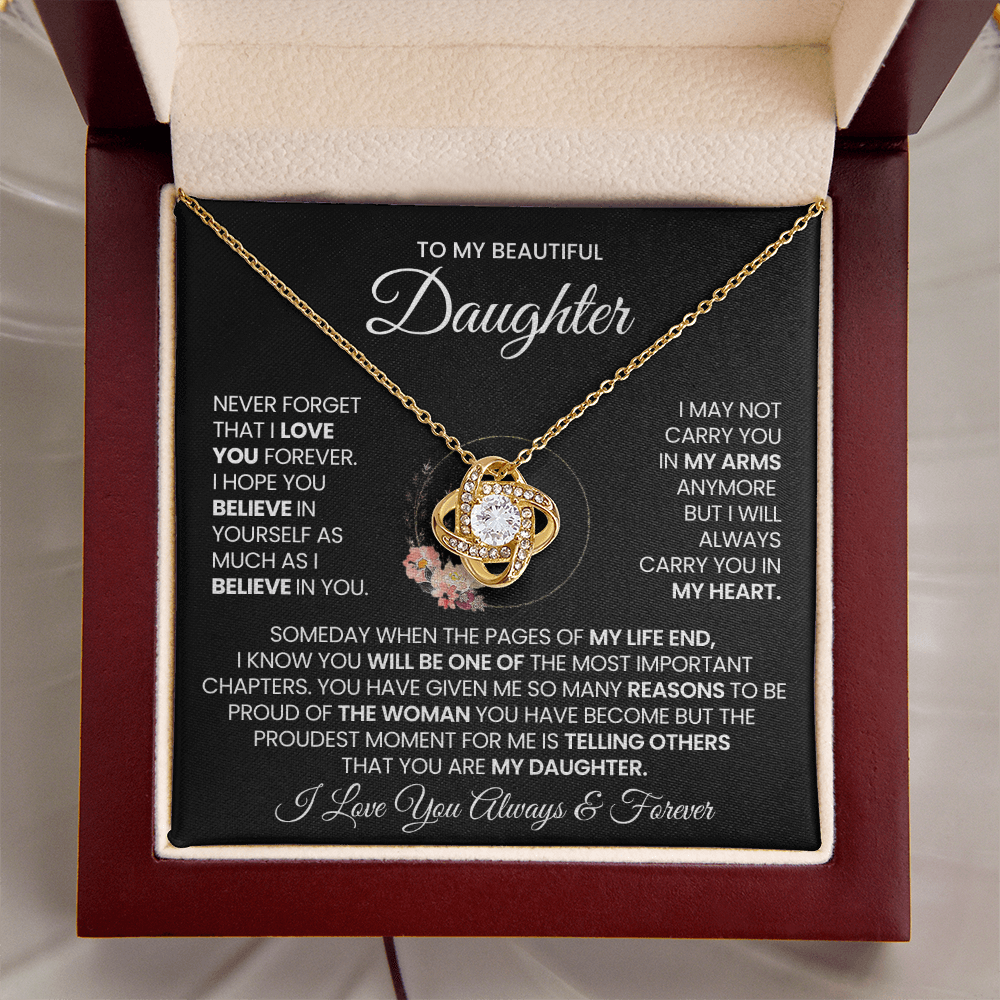 To My Beautiful Daughter Necklace - Never Forget That I Love You