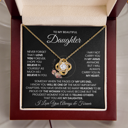 To My Beautiful Daughter Necklace - Never Forget That I Love You