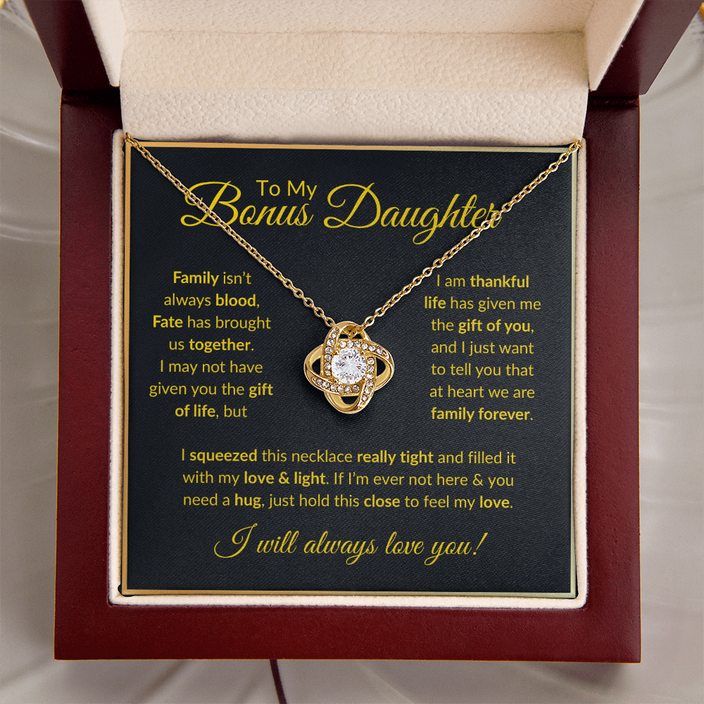 To My Bonus Daughter Necklace - Family isn't always blood