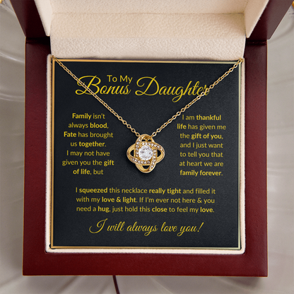 To My Bonus Daughter Necklace - Family isn't always blood