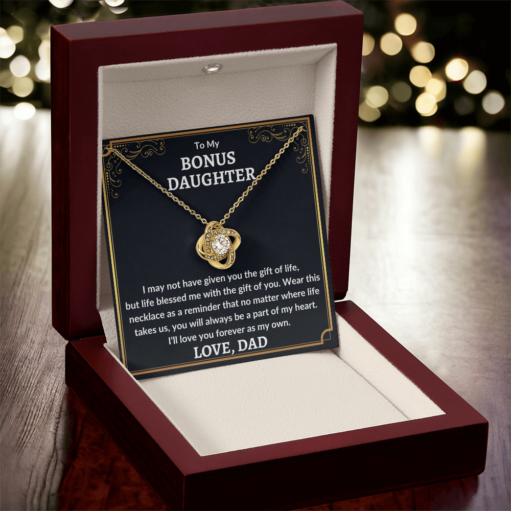 Bonus Daughter "Love You As My Own" (BG) 18K Yellow Gold Finish / Luxury Box Jewelry Giftinum