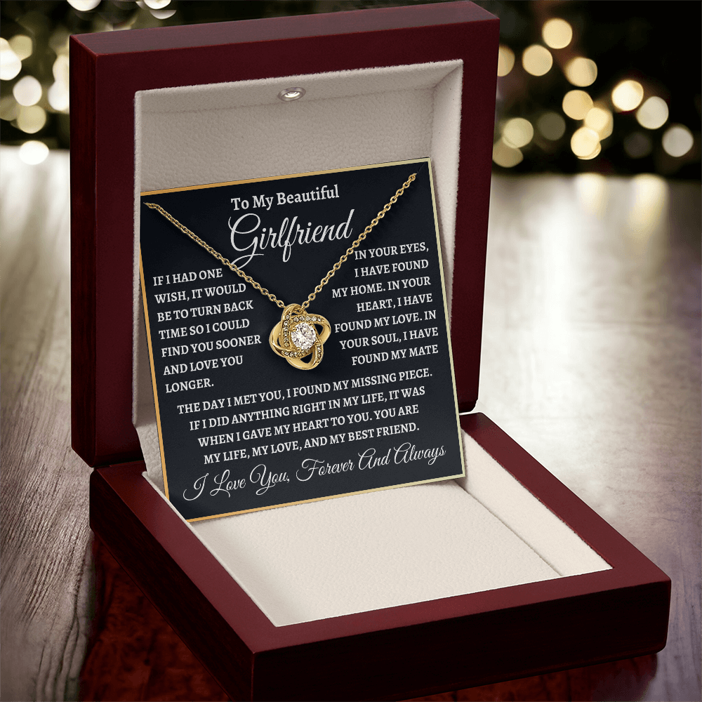 To My Beautiful Girlfriend - "Turn Back Time" - 18K Yellow Gold Finish / Luxury Box Jewelry Giftinum