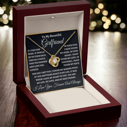 To My Beautiful Girlfriend - "Turn Back Time" - 18K Yellow Gold Finish / Luxury Box Jewelry Giftinum