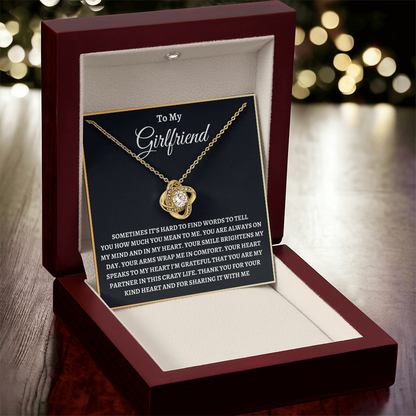 To My Girlfriend Necklace - "Hard To Find The Words" 18K Yellow Gold Finish / Luxury Box Jewelry Giftinum
